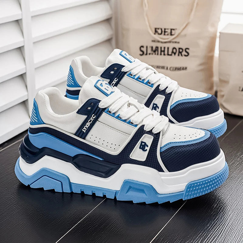 Tectonic-033 Casuals | Thick-soled height-increasing casual sports shoes, low-top lace-up style, wear-resistant sole, comfortable and anti-slip,