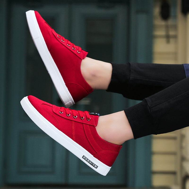 Summer Men's Shoes 2024 New Casual Canvas Flat Shoes Breathable Versatile Height-Increasing Men's Cloth Shoes Sports Trendy Shoes