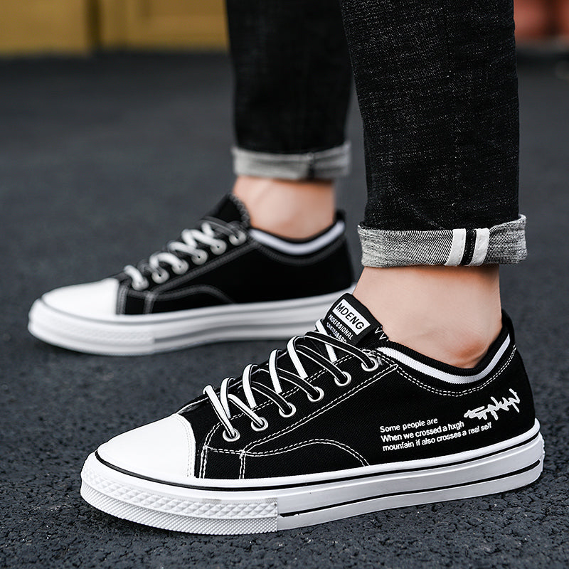 Summer Men's Shoes 2024 New Casual Canvas Flat Shoes Breathable Versatile Height-Increasing Men's Cloth Shoes Sports Trendy Shoes