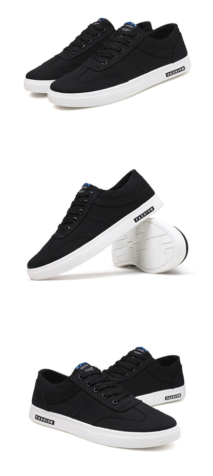 Summer Men's Shoes 2024 New Casual Canvas Flat Shoes Breathable Versatile Height-Increasing Men's Cloth Shoes Sports Trendy Shoes