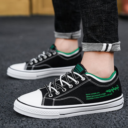 Summer Men's Shoes 2024 New Casual Canvas Flat Shoes Breathable Versatile Height-Increasing Men's Cloth Shoes Sports Trendy Shoes