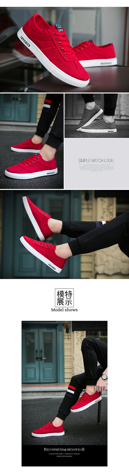 Summer Men's Shoes 2024 New Casual Canvas Flat Shoes Breathable Versatile Height-Increasing Men's Cloth Shoes Sports Trendy Shoes
