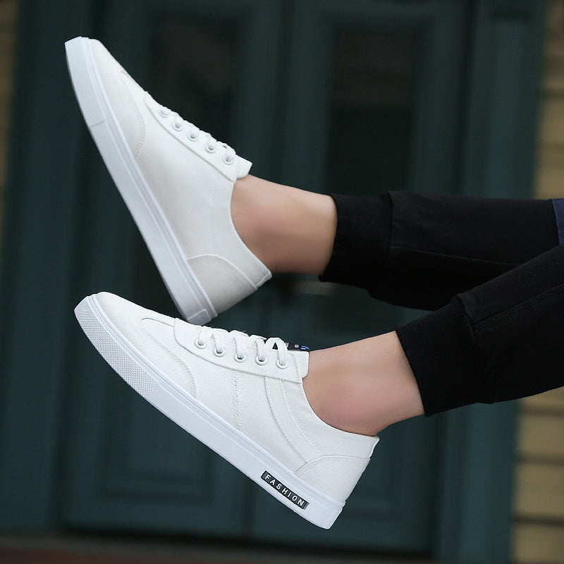 Summer Men's Shoes 2024 New Casual Canvas Flat Shoes Breathable Versatile Height-Increasing Men's Cloth Shoes Sports Trendy Shoes