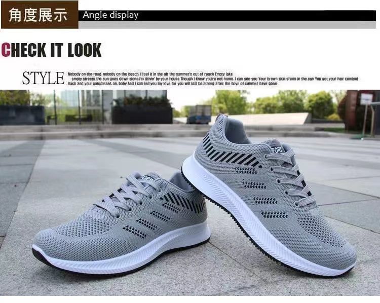 Men's Shoes 2026 Sports Shoes Summer Breathable Mesh Shoes Versatile Men's Casual Shoes Running Shoes Cross-Border Fly-Knit Trendy Shoes