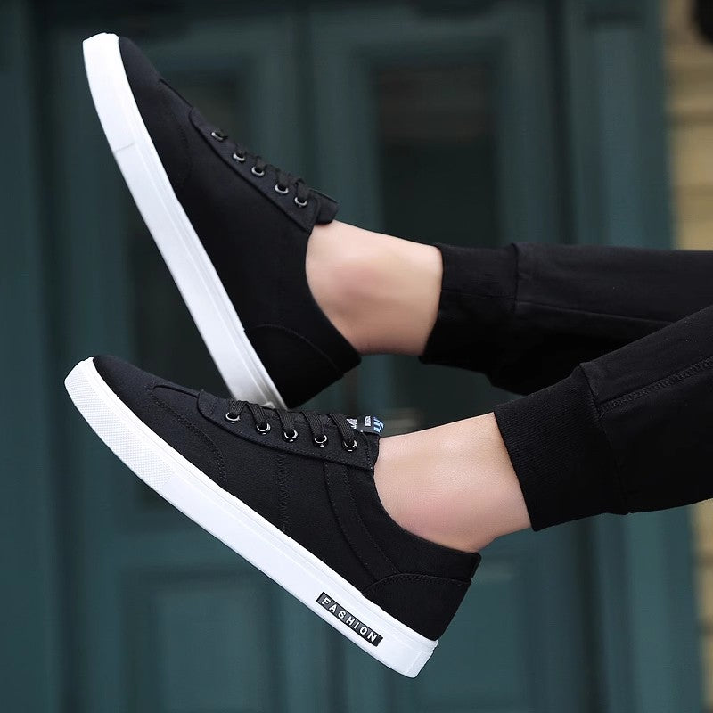 Summer Men's Shoes 2024 New Casual Canvas Flat Shoes Breathable Versatile Height-Increasing Men's Cloth Shoes Sports Trendy Shoes