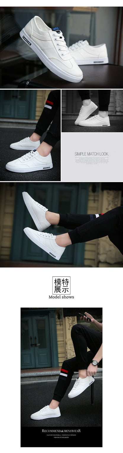 Summer Men's Shoes 2024 New Casual Canvas Flat Shoes Breathable Versatile Height-Increasing Men's Cloth Shoes Sports Trendy Shoes