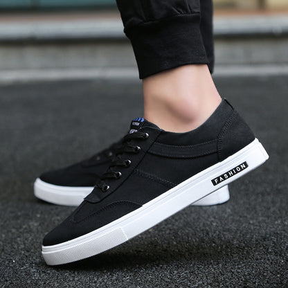 Summer Men's Shoes 2024 New Casual Canvas Flat Shoes Breathable Versatile Height-Increasing Men's Cloth Shoes Sports Trendy Shoes