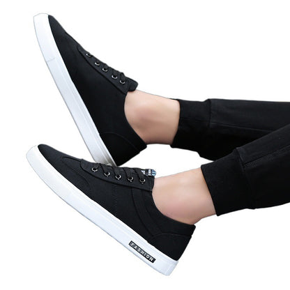 Summer Men's Shoes 2024 New Casual Canvas Flat Shoes Breathable Versatile Height-Increasing Men's Cloth Shoes Sports Trendy Shoes