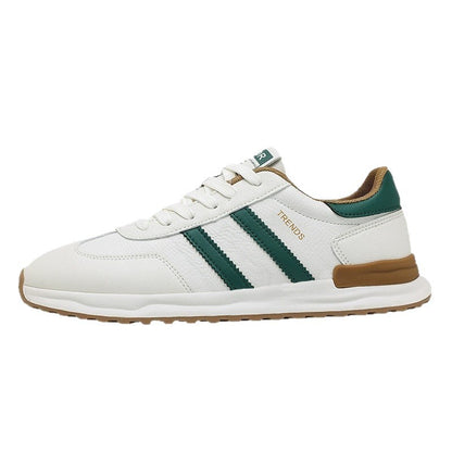 Men's Shoes 2026 Spring New Men's Sports Trendy Shoes Soft Sole College Style Leather Surface White Shoes Ins Fashion Casual