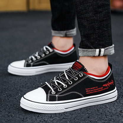 Summer Men's Shoes 2024 New Casual Canvas Flat Shoes Breathable Versatile Height-Increasing Men's Cloth Shoes Sports Trendy Shoes