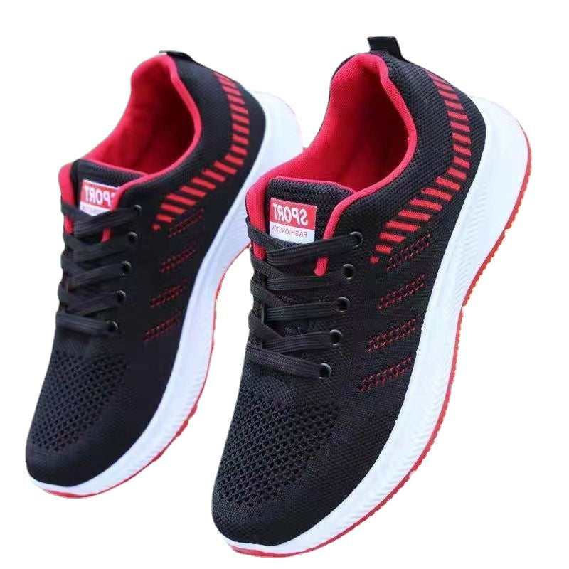 Men's Shoes 2026 Sports Shoes Summer Breathable Mesh Shoes Versatile Men's Casual Shoes Running Shoes Cross-Border Fly-Knit Trendy Shoes