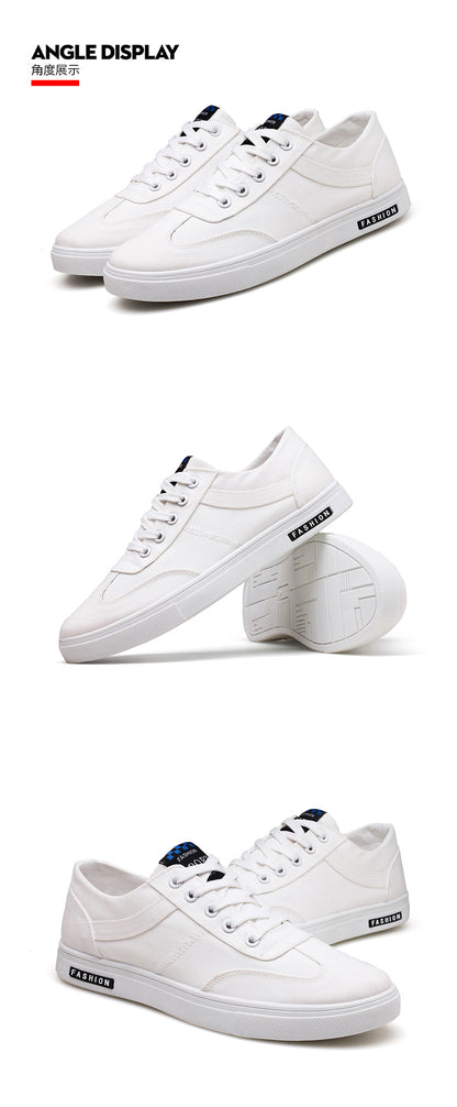 Summer Men's Shoes 2024 New Casual Canvas Flat Shoes Breathable Versatile Height-Increasing Men's Cloth Shoes Sports Trendy Shoes