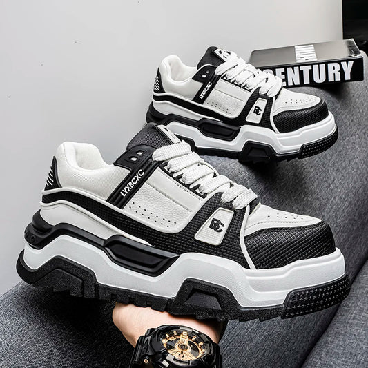 Tectonic-033 Casuals | Thick-soled height-increasing casual sports shoes, low-top lace-up style, wear-resistant sole, comfortable and anti-slip,