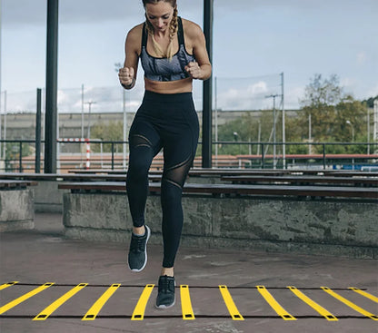 Sports Agility Ladder Football Adjustable Nylon Strap Jumping Ladder Speed Fitness Body Coordination Warm-Up Training Tool