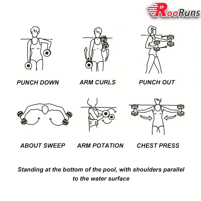 EVA Water Foam 1PC Floating Dumbbell Fitness Equipments Foam Aqua Dumbbells for Swim Pool Fitness Dumbbell