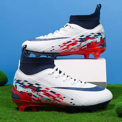 Soccer Cleats for boys grils Turf Indoor Soccer Shoes Unisex High Ankle AG TF Football Boots Youth Baseball Rugby Training Shoes