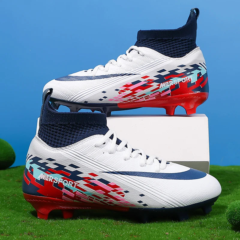 Soccer Cleats for boys grils Turf Indoor Soccer Shoes Unisex High Ankle AG TF Football Boots Youth Baseball Rugby Training Shoes