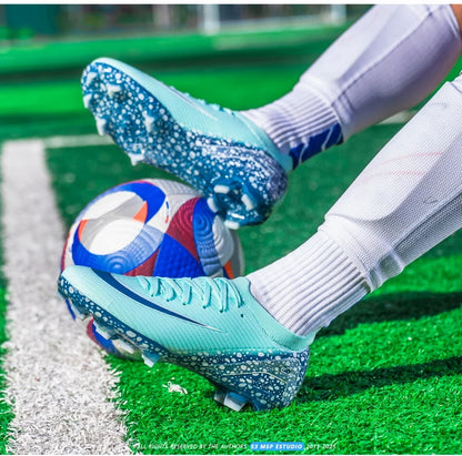 Soccer Cleats for Men Women AG/TF Breathable Cushioned Insole Anti-Slip Outdoor Sports Artificial Grass Football Boots