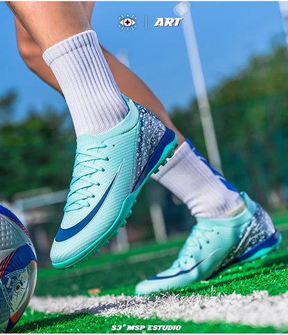 Soccer Cleats for Men Women AG/TF Breathable Cushioned Insole Anti-Slip Outdoor Sports Artificial Grass Football Boots