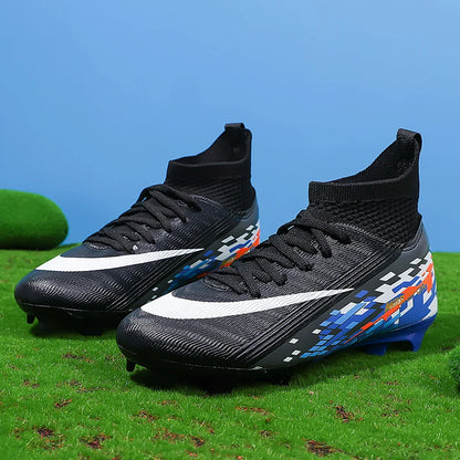 Soccer Cleats for boys grils Turf Indoor Soccer Shoes Unisex High Ankle AG TF Football Boots Youth Baseball Rugby Training Shoes