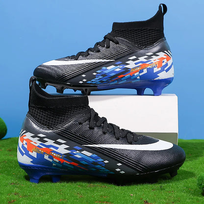 Soccer Cleats for boys grils Turf Indoor Soccer Shoes Unisex High Ankle AG TF Football Boots Youth Baseball Rugby Training Shoes