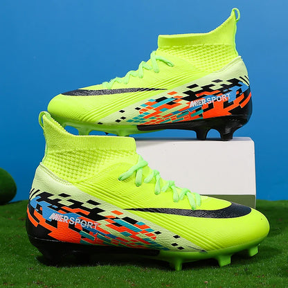 Soccer Cleats for boys grils Turf Indoor Soccer Shoes Unisex High Ankle AG TF Football Boots Youth Baseball Rugby Training Shoes