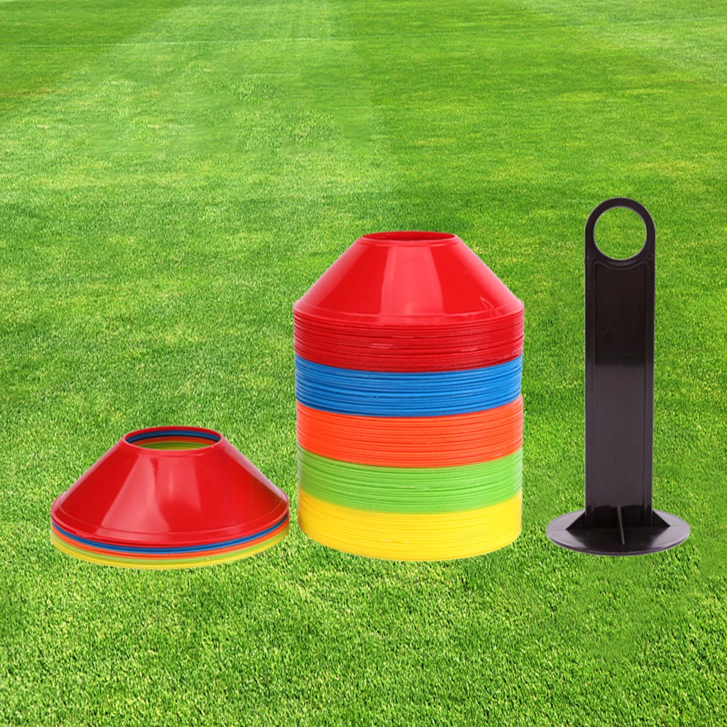 Soccer Cones 50Pcs/Set Practice Equipment Supplies Portable Cross Training for Games Coaching Football Garden Outdoor Activities