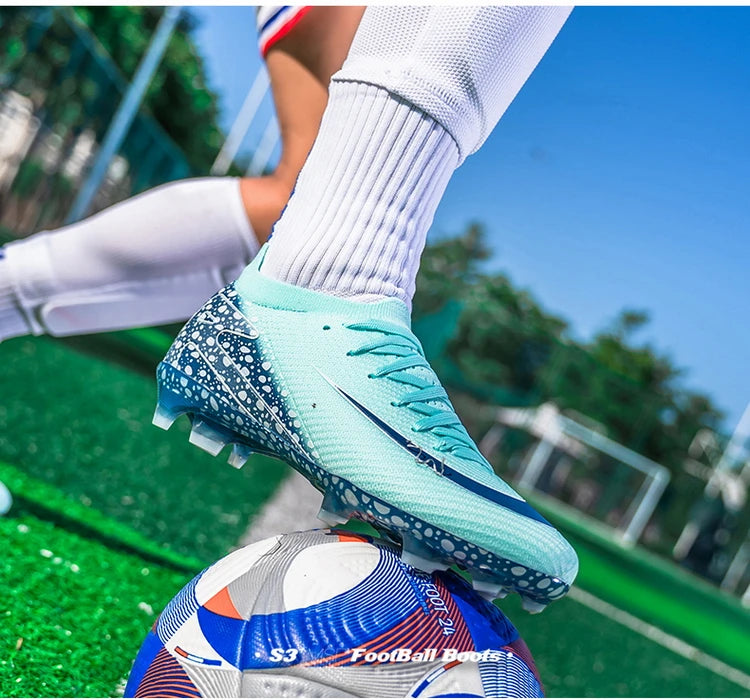 Soccer Cleats for Men Women AG/TF Breathable Cushioned Insole Anti-Slip Outdoor Sports Artificial Grass Football Boots