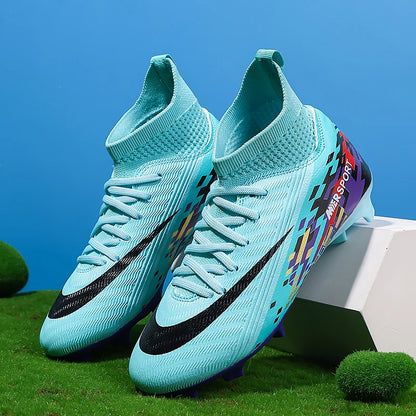 Soccer Cleats for boys grils Turf Indoor Soccer Shoes Unisex High Ankle AG TF Football Boots Youth Baseball Rugby Training Shoes
