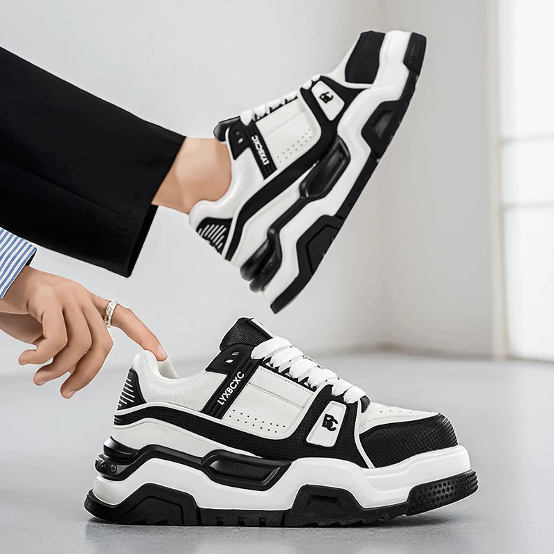 Tectonic-033 Casuals | Thick-soled height-increasing casual sports shoes, low-top lace-up style, wear-resistant sole, comfortable and anti-slip,