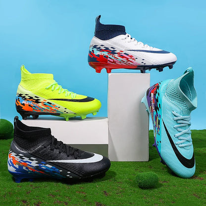 Soccer Cleats for boys grils Turf Indoor Soccer Shoes Unisex High Ankle AG TF Football Boots Youth Baseball Rugby Training Shoes