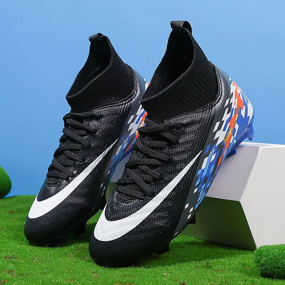 Soccer Cleats for boys grils Turf Indoor Soccer Shoes Unisex High Ankle AG TF Football Boots Youth Baseball Rugby Training Shoes