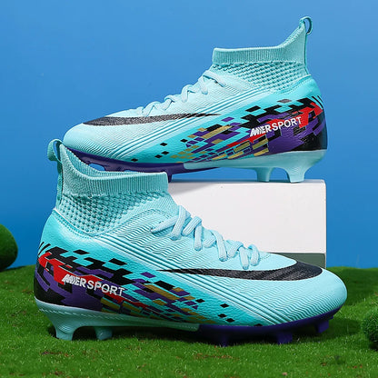 Soccer Cleats for boys grils Turf Indoor Soccer Shoes Unisex High Ankle AG TF Football Boots Youth Baseball Rugby Training Shoes