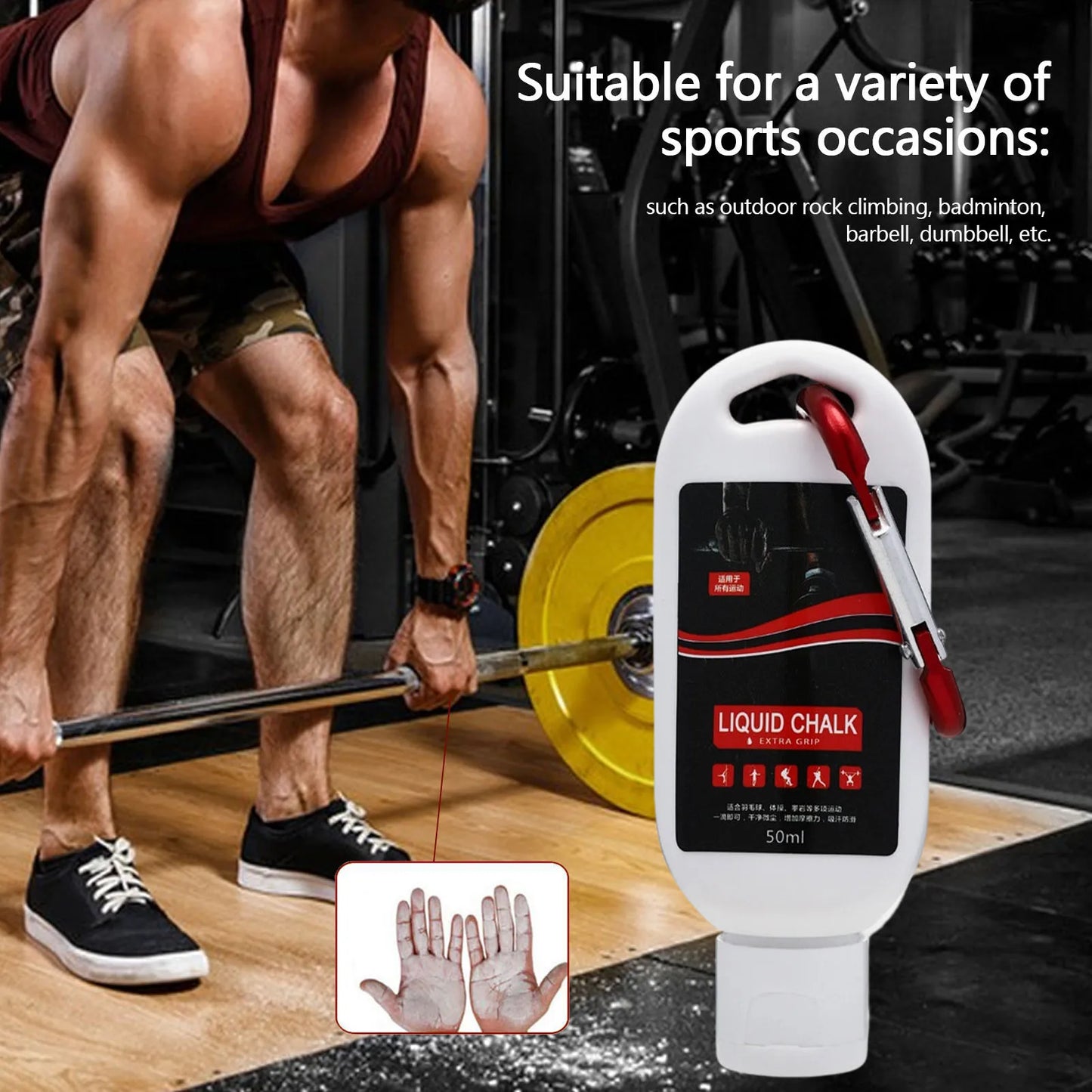 Sports Chalk Magnesium Powder Fitness Weight Lifting Non-slip Cream Grip Weight Lifting Climbing Gym Sports 30/50/100ml