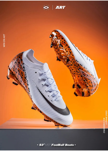 Soccer Cleats for Men Women AG/TF Breathable Cushioned Insole Anti-Slip Outdoor Sports Artificial Grass Football Boots