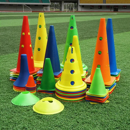 Perforated Cones Soccer 10PCS  Training Roadblocks Multi Function Obstacle Barrels Traffic Agilitys Cones Windproof Marker Roller
