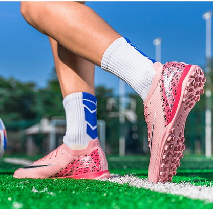 Soccer Cleats for Men Women AG/TF Breathable Cushioned Insole Anti-Slip Outdoor Sports Artificial Grass Football Boots