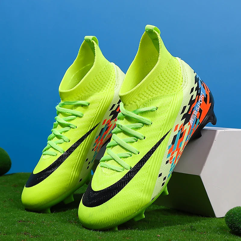 Soccer Cleats for boys grils Turf Indoor Soccer Shoes Unisex High Ankle AG TF Football Boots Youth Baseball Rugby Training Shoes