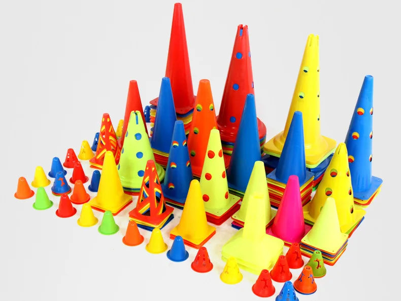 Perforated Cones Soccer 10PCS  Training Roadblocks Multi Function Obstacle Barrels Traffic Agilitys Cones Windproof Marker Roller