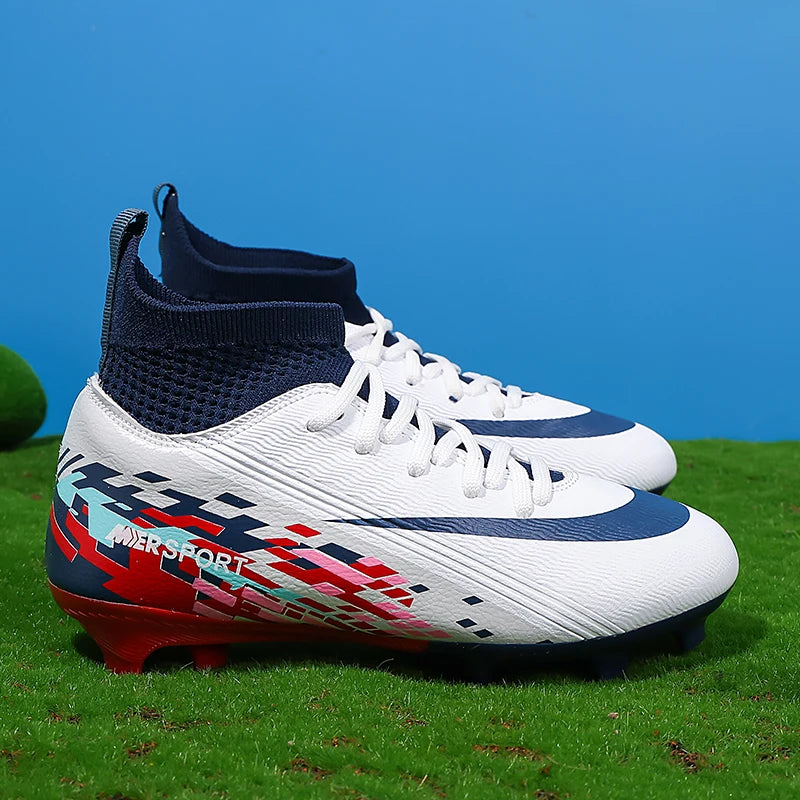 Soccer Cleats for boys grils Turf Indoor Soccer Shoes Unisex High Ankle AG TF Football Boots Youth Baseball Rugby Training Shoes