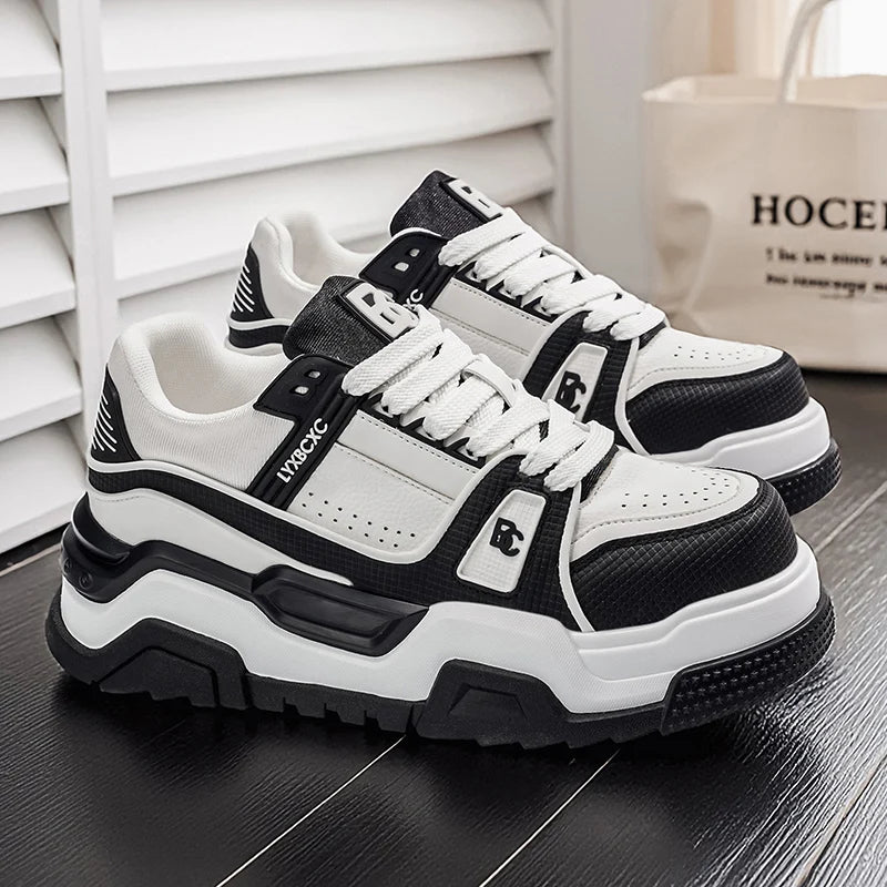 Tectonic-033 Casuals | Thick-soled height-increasing casual sports shoes, low-top lace-up style, wear-resistant sole, comfortable and anti-slip,